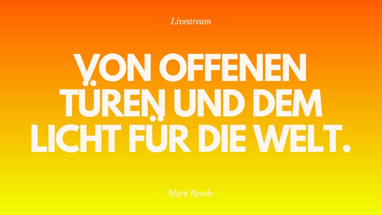 Von offenen Türen und dem Licht für die Welt - Livestream aus dem Adventhaus Köln-Mitte