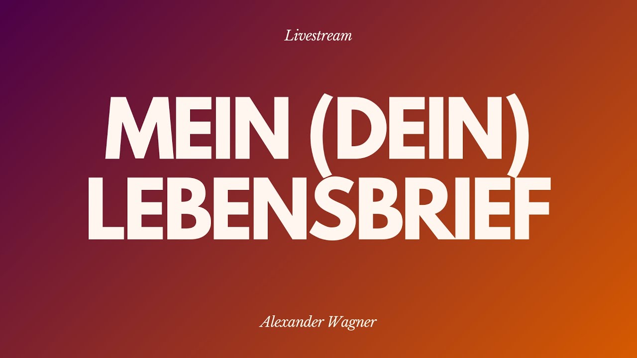 Mein (DEIN) Lebensbrief - Livestream aus dem Adventhaus Köln-Mitte